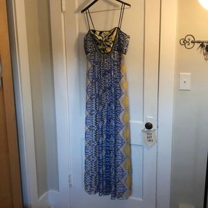 Anthropologie floor length beaded dress